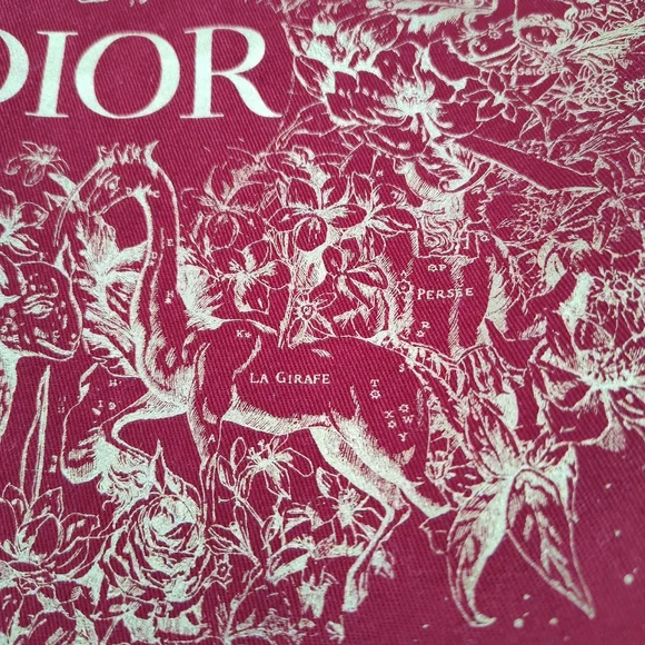 Dior Red Gold Holiday Drawstring Dust Bag Large Luxury Gift Pouch Holiday - Picture 5 of 5